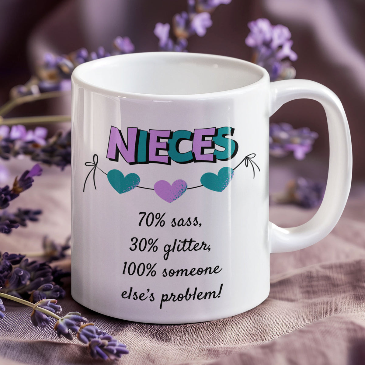 Funny Niece Gift, Niece Mug, Funny Gift for Niece, Niece Birthday Gift, Sassy Niece Coffee Mug - Nieces 70% Sass