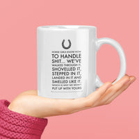 Funny Horse Girl Mug – Horse Girls Know How To Handle Sh*t – Equestrian Coffee Cup Gift For Women, Cowgirls, Riders & Horse Lovers Present
