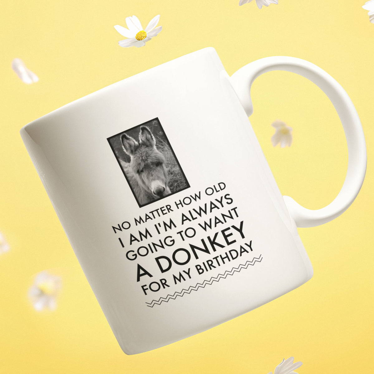 Donkey Mug - Donkey Birthday Or Christmas Gift For Donkey Lovers - "No Matter How Old I Am" - Donkey Gift For Women
