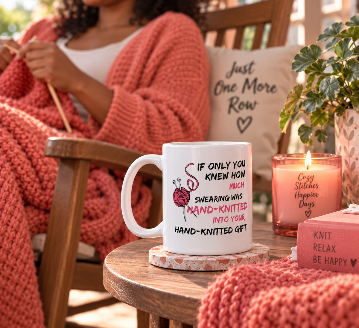 Funny Knitting Mug, Gift for Knitter, Yarn Lover Gift, Craft Gift for Her, Knitting Humor Coffee Mug, Unique Crafter Gift - If Only You Knew How Much Swearing
