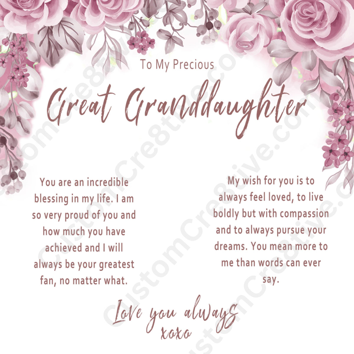 Great Granddaughter Love Knot Necklace from Great Grandparent – Sentimental Gift with Message Card - "You are an incredible blessing in my life..."
