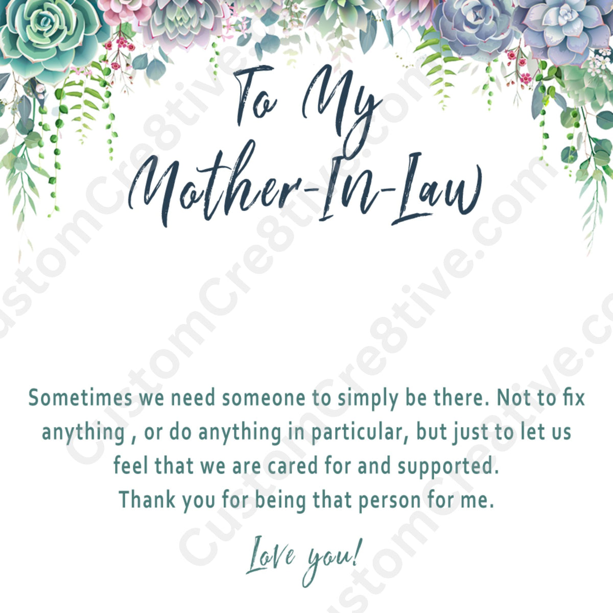 Mother-in-Law Necklace Gift – Thoughtful Thank You Jewelry Present with Meaningful Message Card - "Sometimes we need someone to simply be there"
