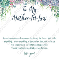 Mother-in-Law Necklace Gift – Thoughtful Thank You Jewelry Present with Meaningful Message Card - "Sometimes we need someone to simply be there"