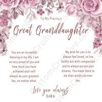 Great Granddaughter Love Knot Necklace from Great Grandparent – Sentimental Gift with Message Card - "You are an incredible blessing in my life..."