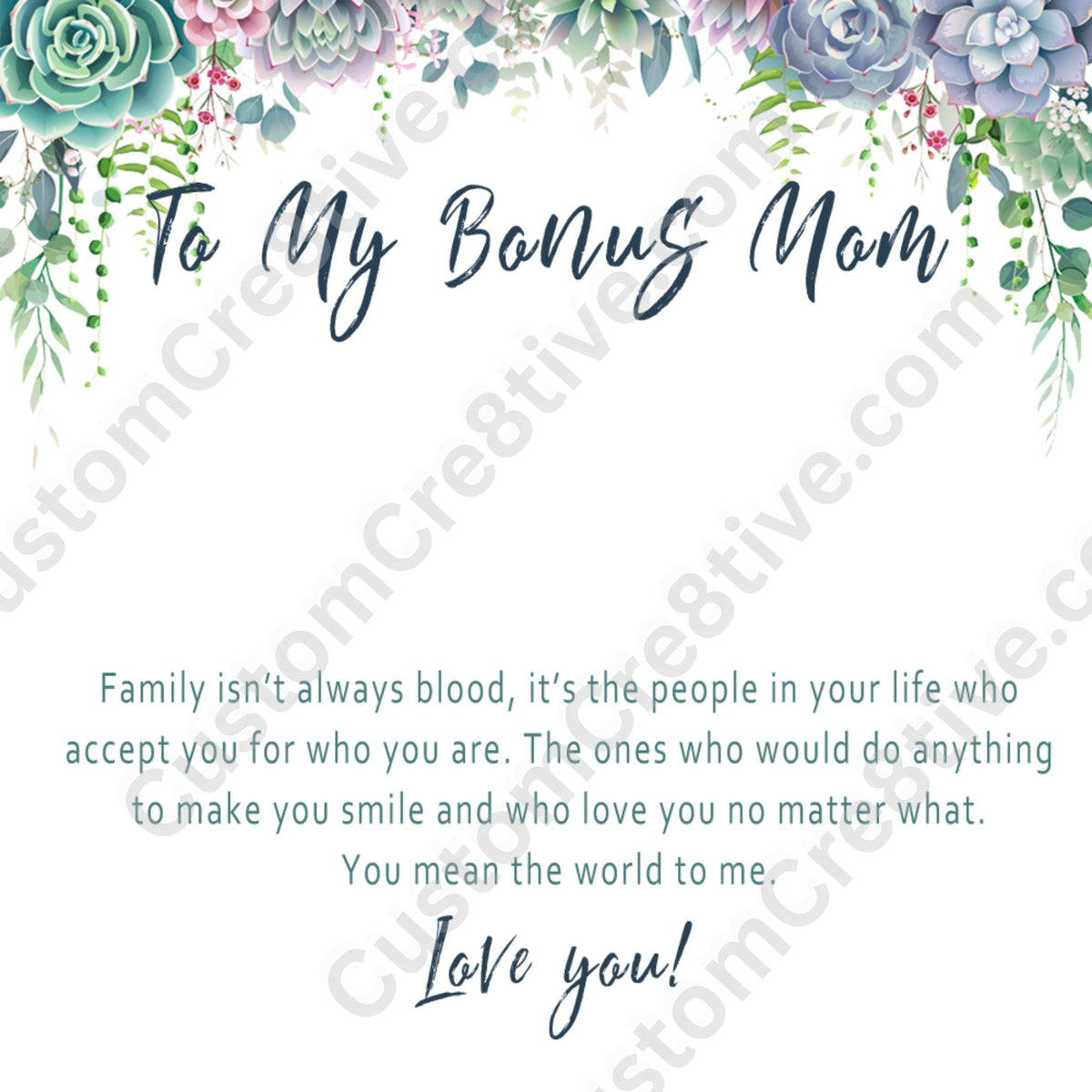 Bonus Mom Necklace – Stepmom Gift from Stepdaughter or Stepson, Sentimental Jewelry Gift Idea for Mother Figure - "Family isn't always blood"