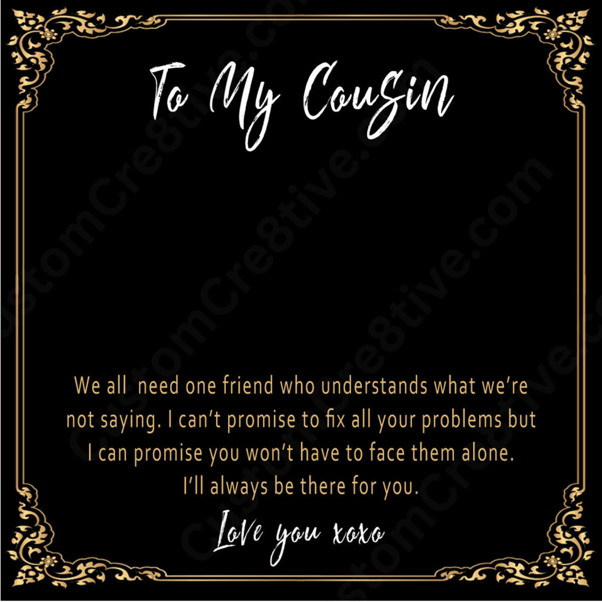 Cousin Necklace Gift – Meaningful Cousin Present from Cousin, Sister by Heart Jewelry with Love Knot Pendant - "We all need one friend who understands"