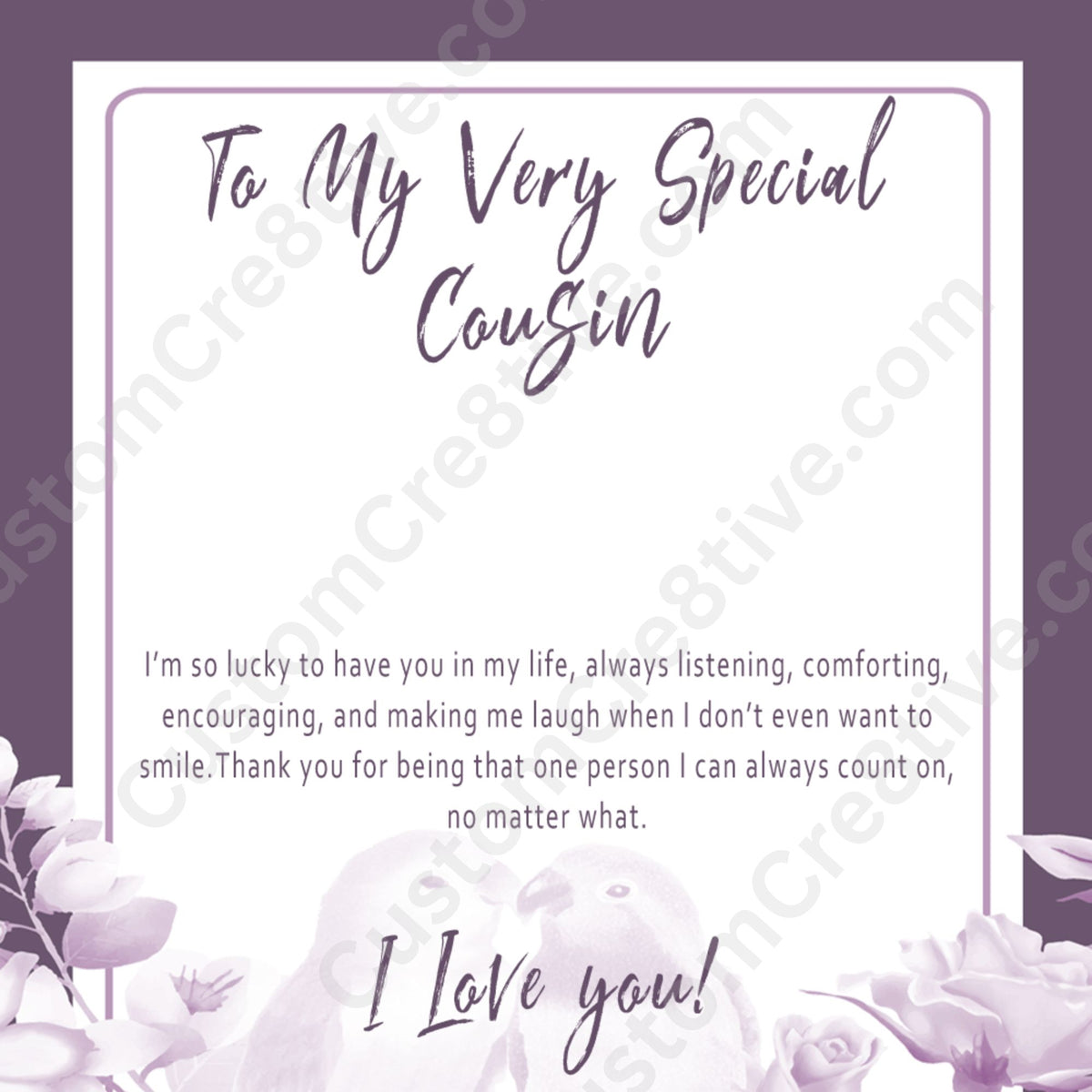 Cousin Birthday Necklace – Meaningful Birthday Gift for a Very Special Cousin - "I'm so lucky to have you in my life..."