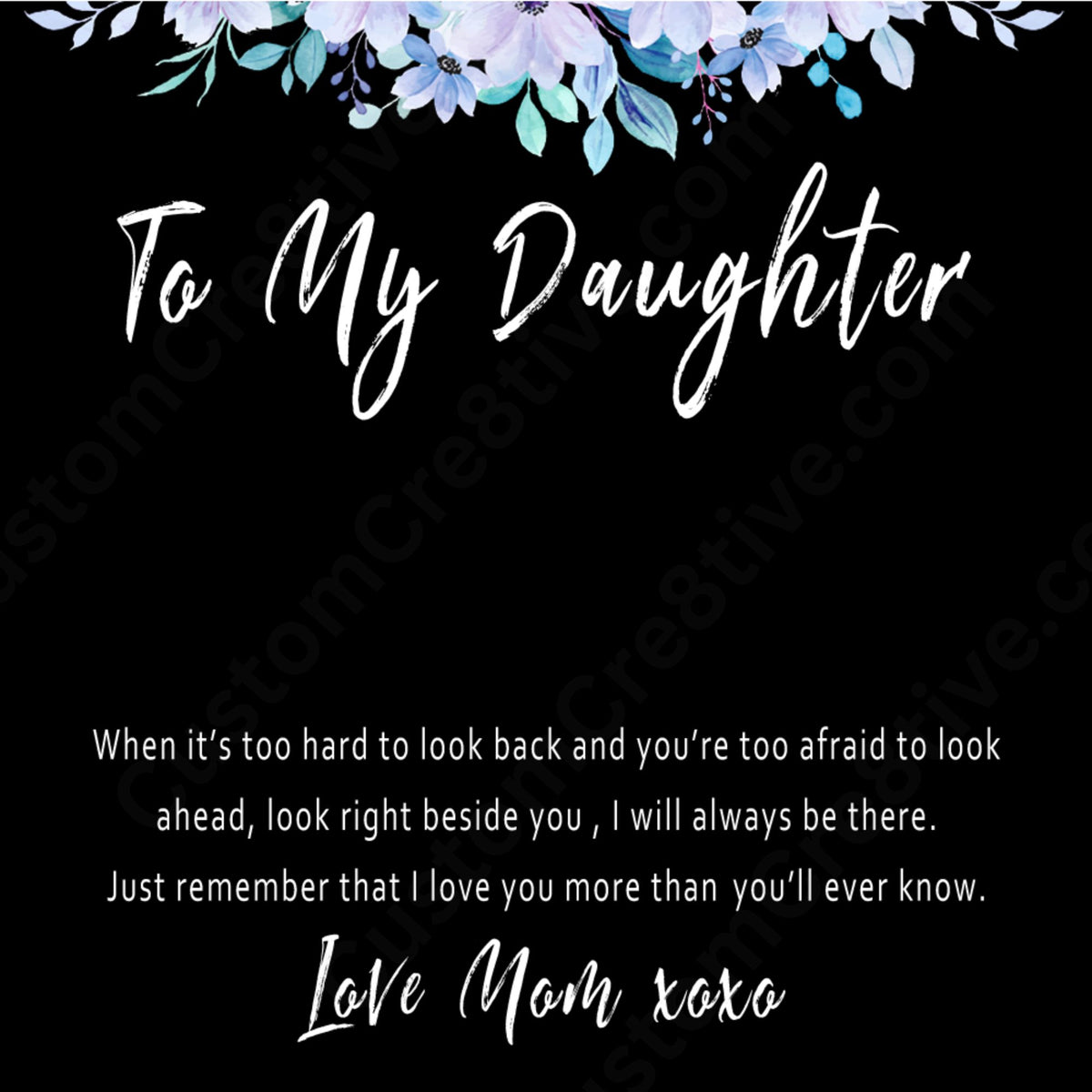 To My Daughter – Everyday Encouragement & Support Necklace from Mom for Tough Times - "When its too hard to look back"