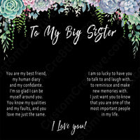 Big Sister Heart Necklace – Meaningful Sister Gift from Little Sister or Little Brother - "You are my best friend, human diary..."