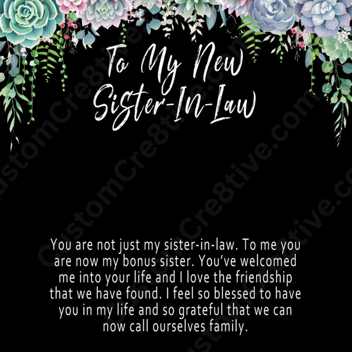 New Sister in Law Necklace Gift – Meaningful Wedding Jewelry with Message Card - "You are not just my sister-in-law"