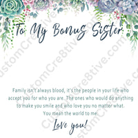 Bonus Sister Necklace – Meaningful Gift from Stepsister or Stepbrother, Love Knot Jewelry for Anyone Who Is Like A Sister - "Family isn't always blood"