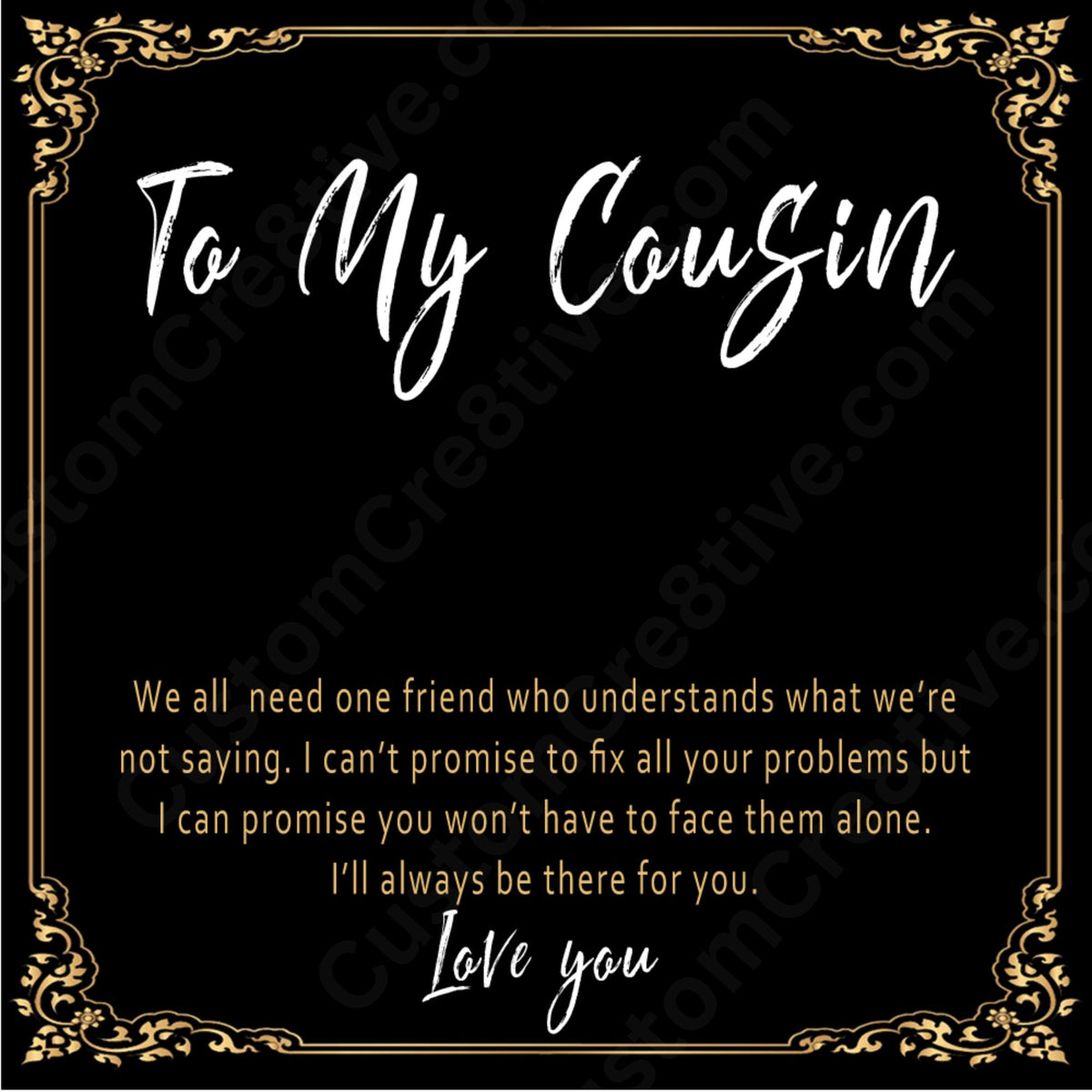 Cousin Birthday Gift Necklace – Meaningful Love Knot Pendant, Unique Birthday Gift for Cousin - "We all need one friend who understands"