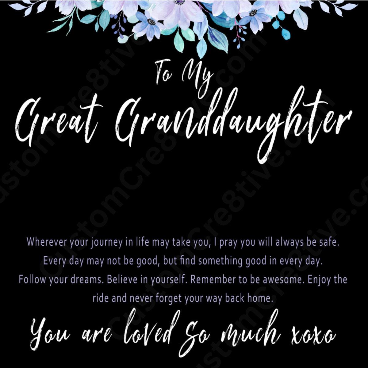Great Granddaughter Necklace Birthday Gift – Present From Great Grandparent - "Wherever your journey in life may take you"