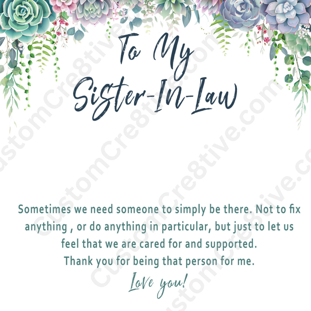 Sister-in-Law Necklace Gift – Thoughtful Thank You Jewelry with Heartfelt Message Card - "Sometimes we need someone to simply be there"