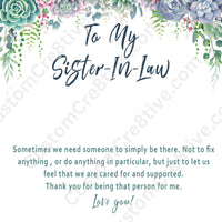 Sister-in-Law Necklace Gift – Thoughtful Thank You Jewelry with Heartfelt Message Card - "Sometimes we need someone to simply be there"