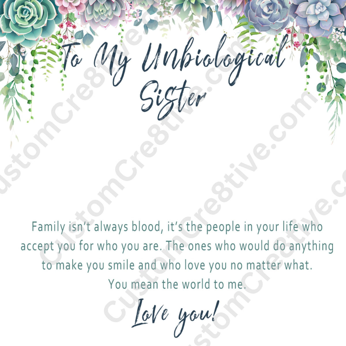 Unbiological Sister Necklace from Stepbrother or Stepsister – Meaningful Like A Sister Gift Idea - "Family isn't always blood"