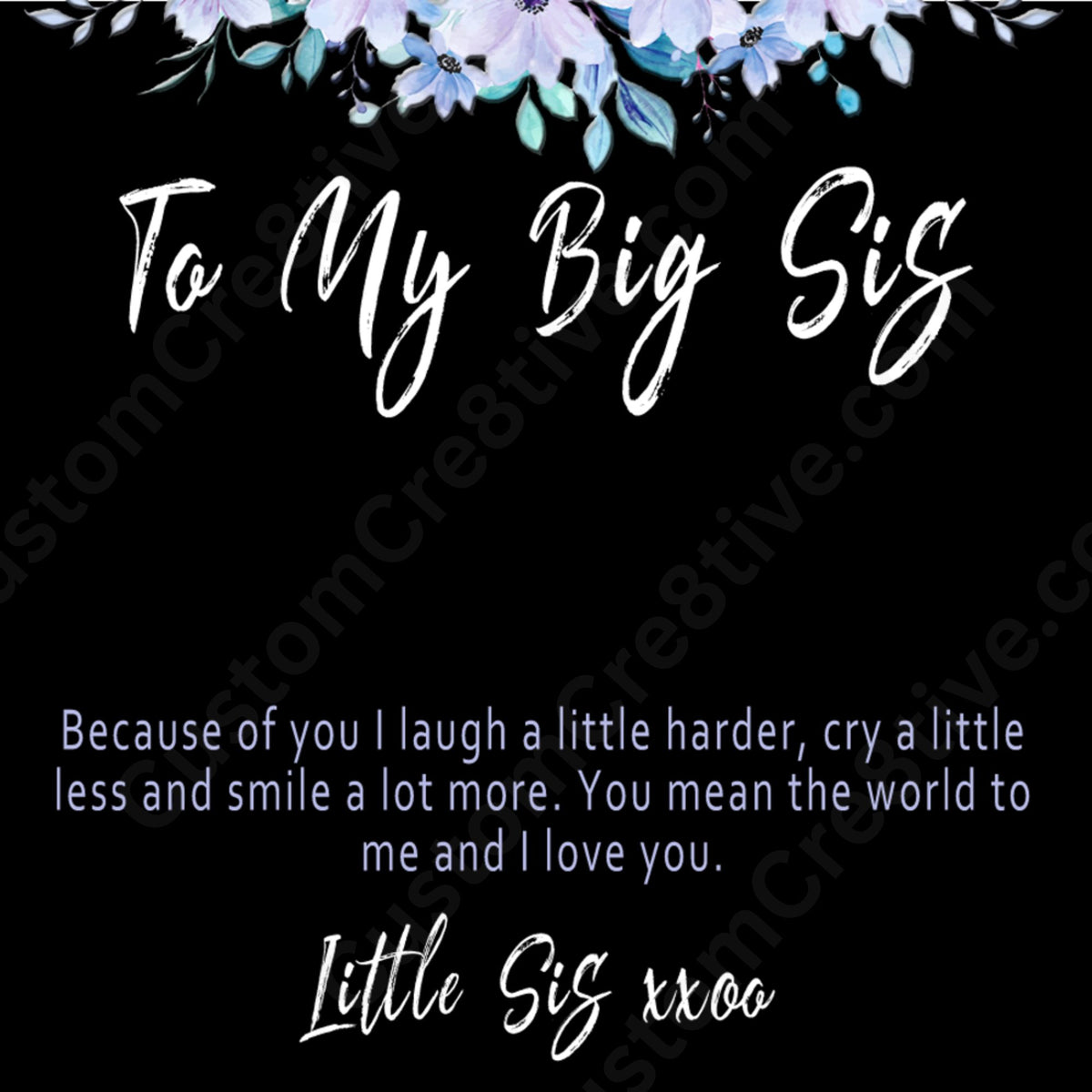 Big Sister Necklace from Little Sister, Meaningful Sister Pendant with Message Card, "Because of you I laugh a little harder..."