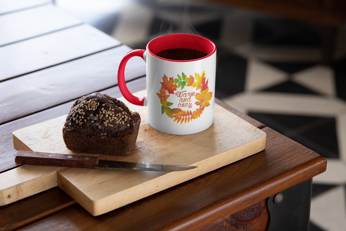 Fall Mug, Autumn Coffee Mug, Cozy Fall Coffee Cup, Fall Leaves Mug, Autumn Gift for Her, Cozy Season Mug - Warm and Cozy