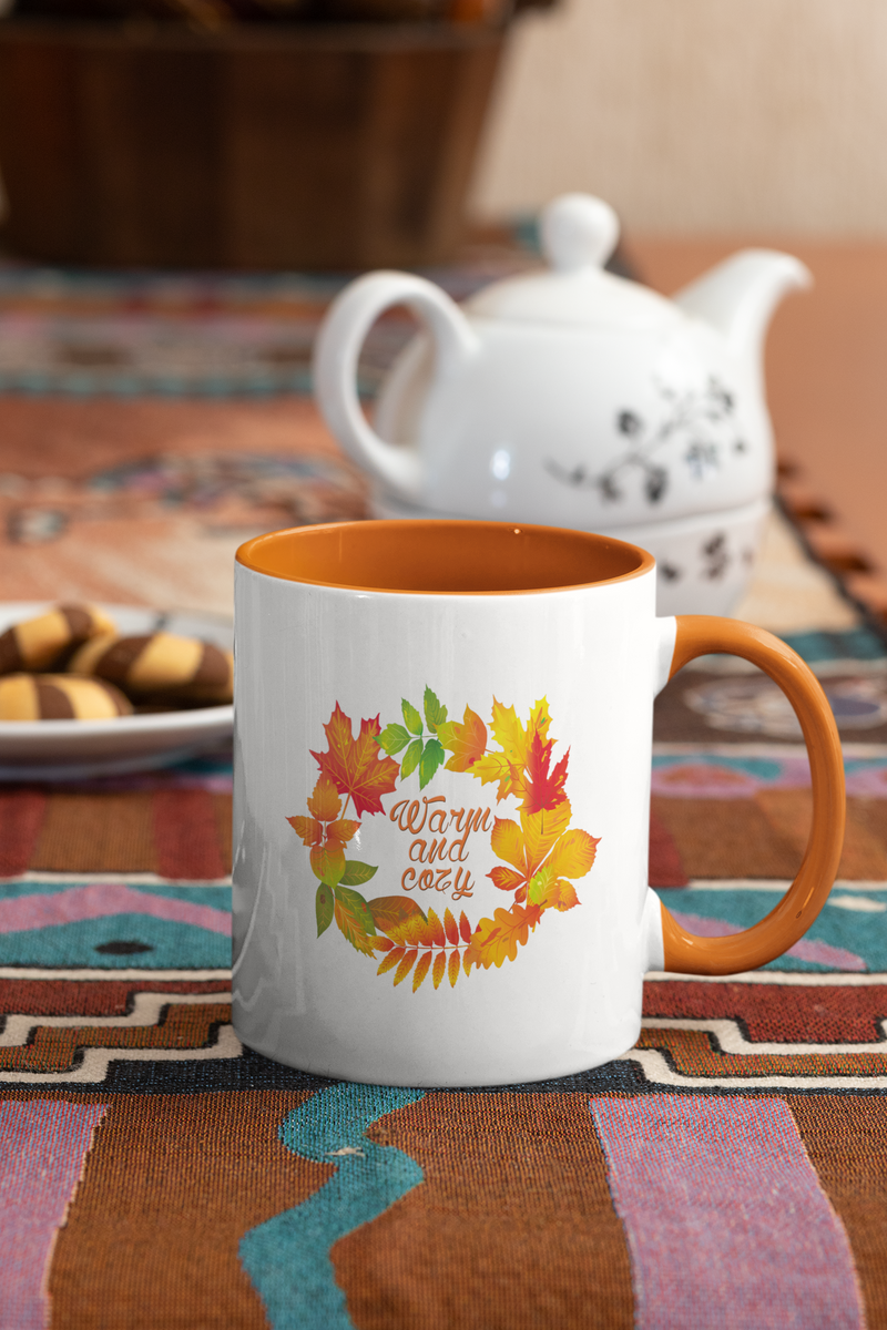 Fall Mug, Autumn Coffee Mug, Cozy Fall Coffee Cup, Fall Leaves Mug, Autumn Gift for Her, Cozy Season Mug - Warm and Cozy