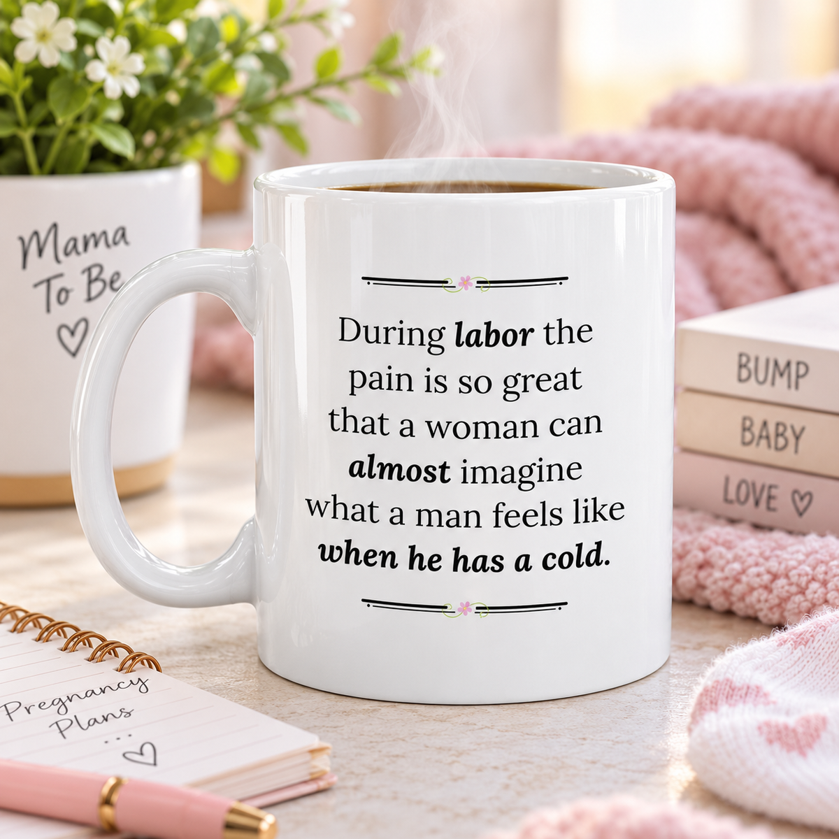 Funny Pregnancy Mug, Mom To Be Gift, Baby Shower Gift, Expecting Mom Gift – During Labor The Pain Is So Great