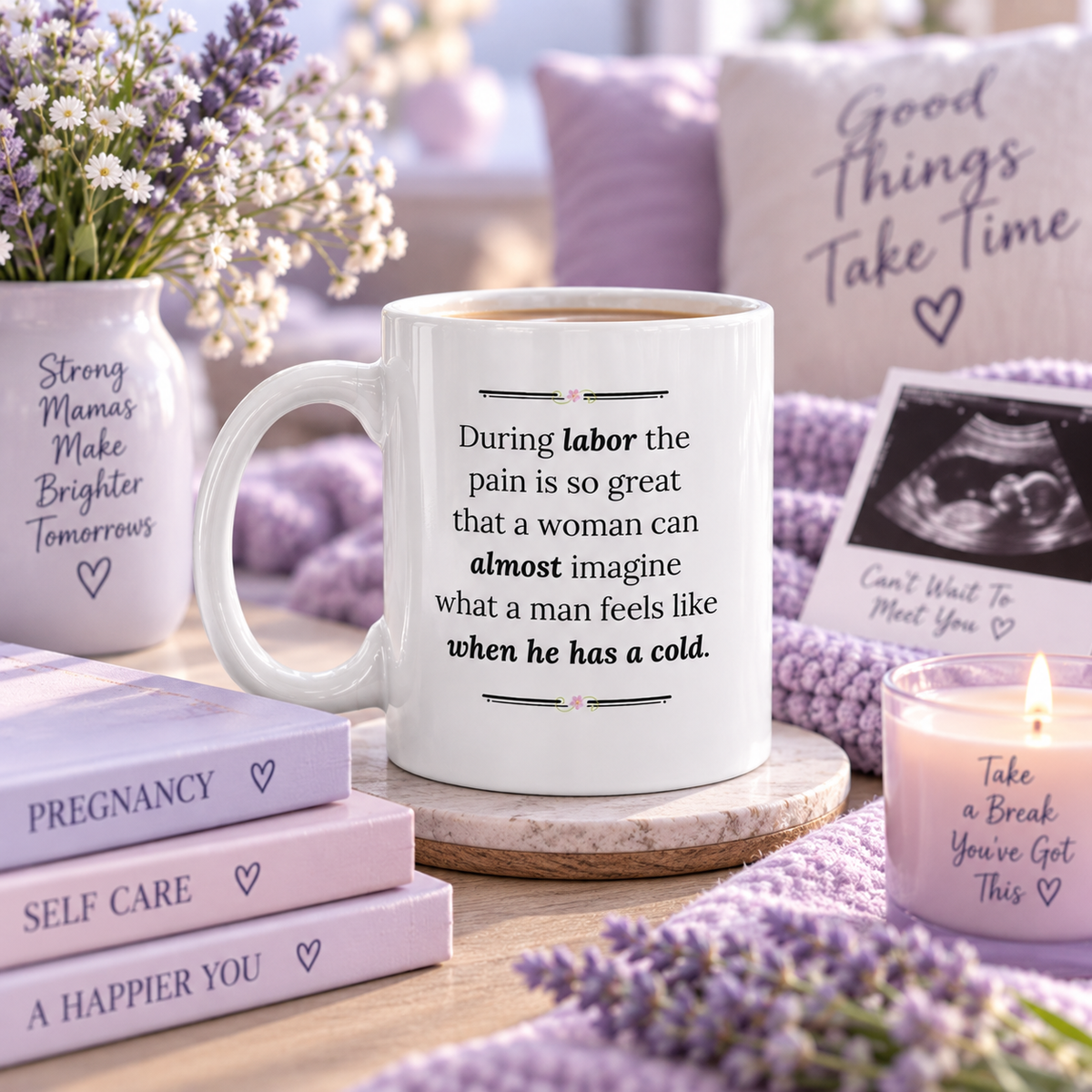 Funny Pregnancy Mug, Mom To Be Gift, Baby Shower Gift, Expecting Mom Gift – During Labor The Pain Is So Great