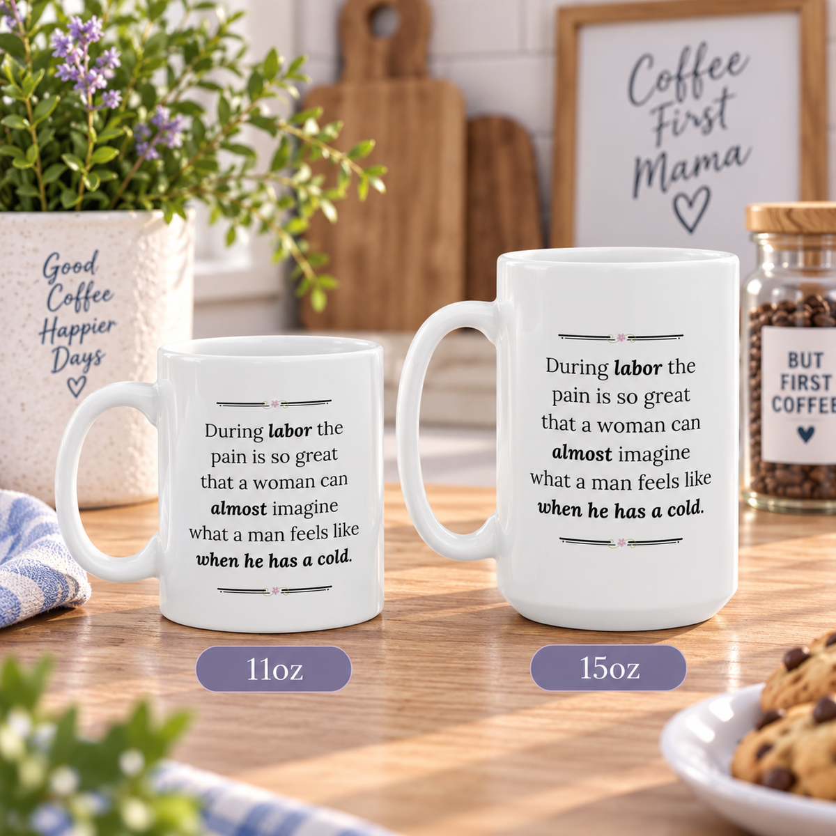 Funny Pregnancy Mug, Mom To Be Gift, Baby Shower Gift, Expecting Mom Gift – During Labor The Pain Is So Great