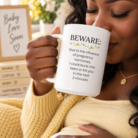 Funny Pregnancy Mug, Expecting Mom Gift, Mom to Be Coffee Cup, Baby Shower Gift, Pregnant Woman Humor – Beware Due To The Influence Of Pregnancy Hormones
