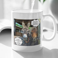 Funny Donkey Mug Gift for Friends & Coworkers, Sarcastic Humor Coffee Cup, Funny Animal Humor Mug - "Are You Always A Smartass?"