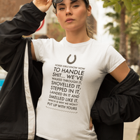 Funny Horse T-shirt For Women. Horse Lovers Gift. Horse Girl. Horse Mom Gift. Gift For Horse Owner. Horse Girls Know How To Handle Shit