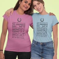 Funny Horse T-shirt For Women. Horse Lovers Gift. Horse Girl. Horse Mom Gift. Gift For Horse Owner. Horse Girls Know How To Handle Shit