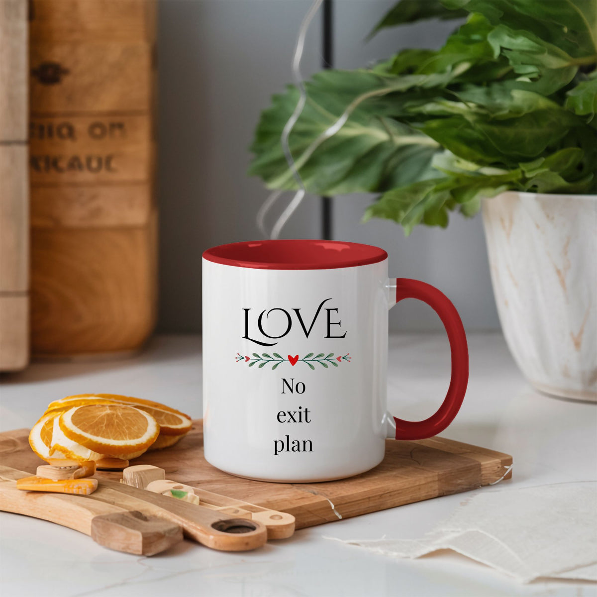 Funny Anniversary Or Valentines Gift for Husband, Wife, Boyfriend, Girlfriend, Fiance or Fiancee, Valentine’s Day Love Mug - Love, No Exit Plan