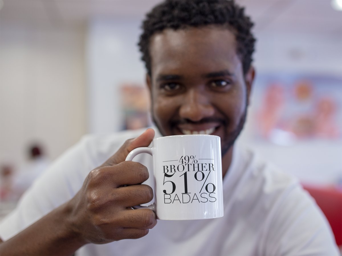 49% Brother 51% Badass - Funny Brother Mug-Brother Gifts-Best Brother Ever-Gifts for Brother-Big Bro-Brother Life-Gift for Men-Christmas Gift