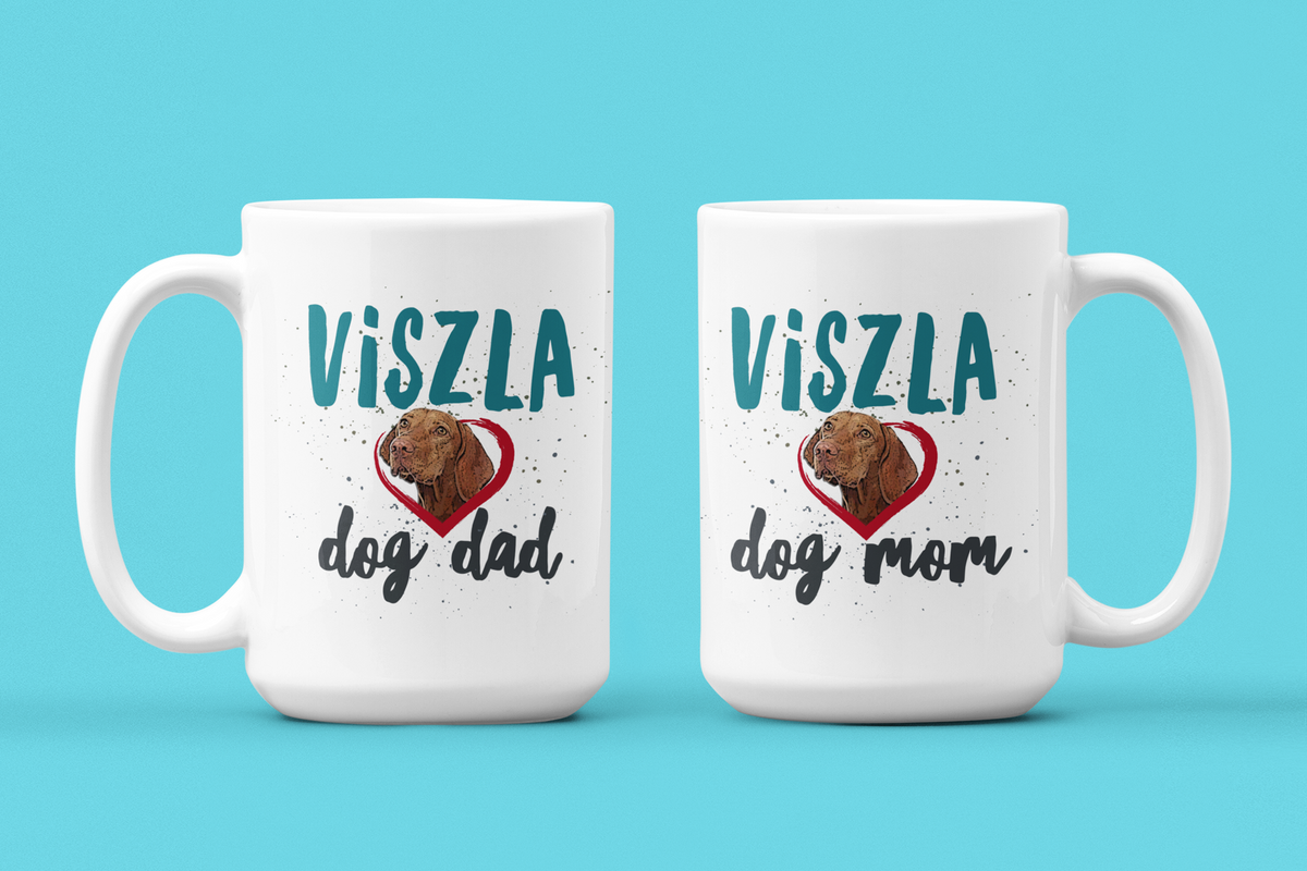 Viszla Dog Mom And Viszla Dog Dad Coffee Mug - Viszla Gifts For Women And Men - Hungarian Viszla Present