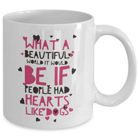 Dog Coffee Mug - Dog Lover Gift Idea For Men Or Women - "What A Beautiful World It Would Be"