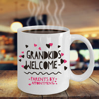Grandma Coffee Mug - Funny Grandpa Or Grandma Gift - Grandparents Mug - "Grandkids Welcome"