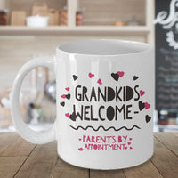 Grandma Coffee Mug - Funny Grandpa Or Grandma Gift - Grandparents Mug - "Grandkids Welcome"