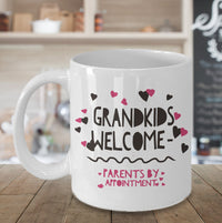 Load image into Gallery viewer, Grandma Coffee Mug - Funny Grandpa Or Grandma Gift - Grandparents Mug - &quot;Grandkids Welcome&quot;
