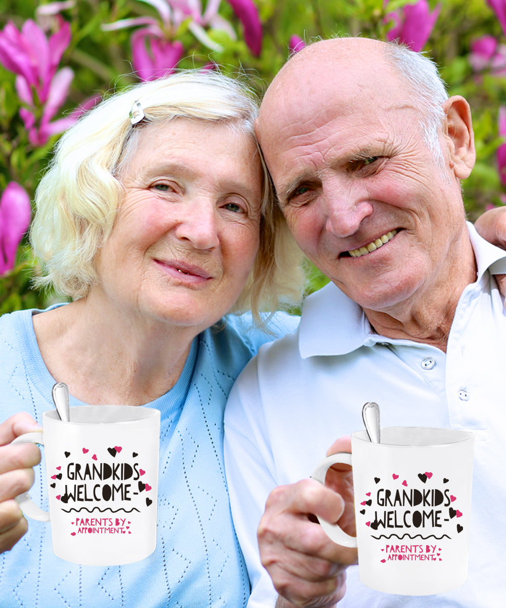 Grandma Coffee Mug - Funny Grandpa Or Grandma Gift - Grandparents Mug - "Grandkids Welcome"