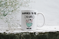 Load image into Gallery viewer, Cat Tea Mug - Cat Lovers Gift Idea - Happiness To Me Is Cats And Tea
