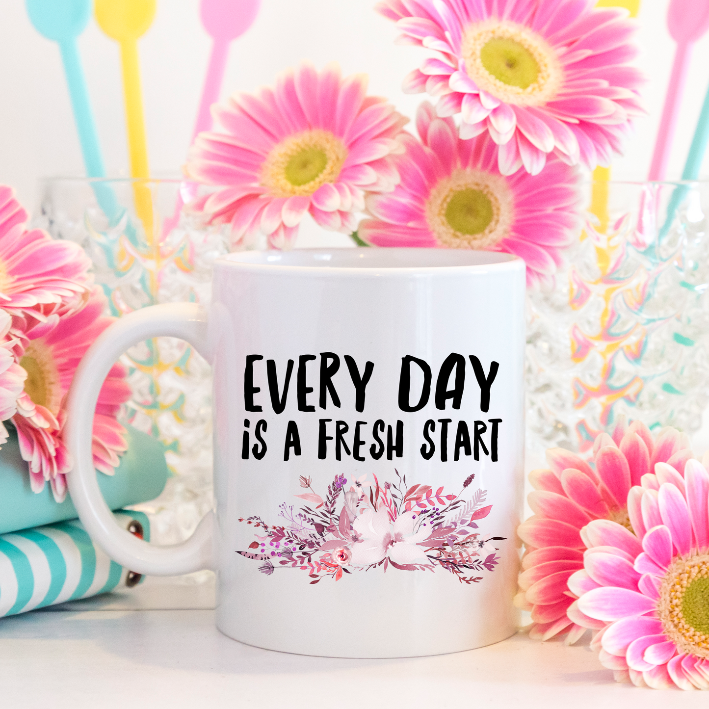 Inspirational Coffee Mug - Inspiring Motivational & Encouraging Gift - "Every Day Is A Fresh Start"