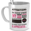 Weight Loss Mug - Funny Diet Themed Gift Idea For Men Or Women - "Attention Due To Recent Setbacks"