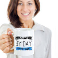 Load image into Gallery viewer, Accountant Coffee Mug - Funny Accounting Gift - &quot;Accountant By Day Chef By Night&quot;
