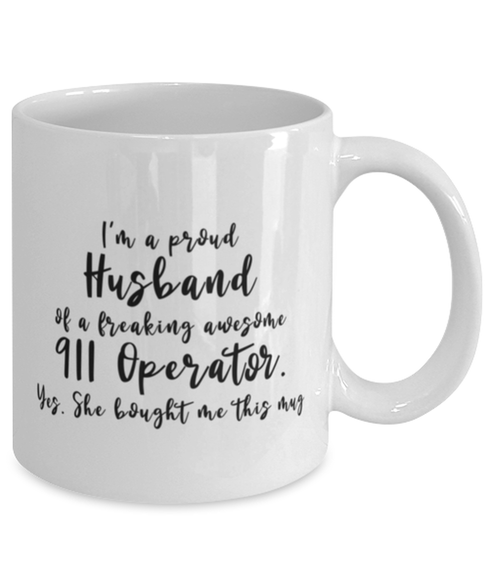 911 Dispatcher Operator Gifts For Husband. Funny Husband Gift. Husband Wife Mug. Husband Birthday. 911 Mug. Husband Of 911 Operator Gift