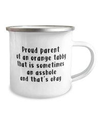 Load image into Gallery viewer, Orange Tabby Cat Mug. Ginger Tabby Cat. Butterball Tabby. Yellow Tabby Gift. Camping Mug For Cat Lovers. Cat Gifts For Women. Cat Lover Gift
