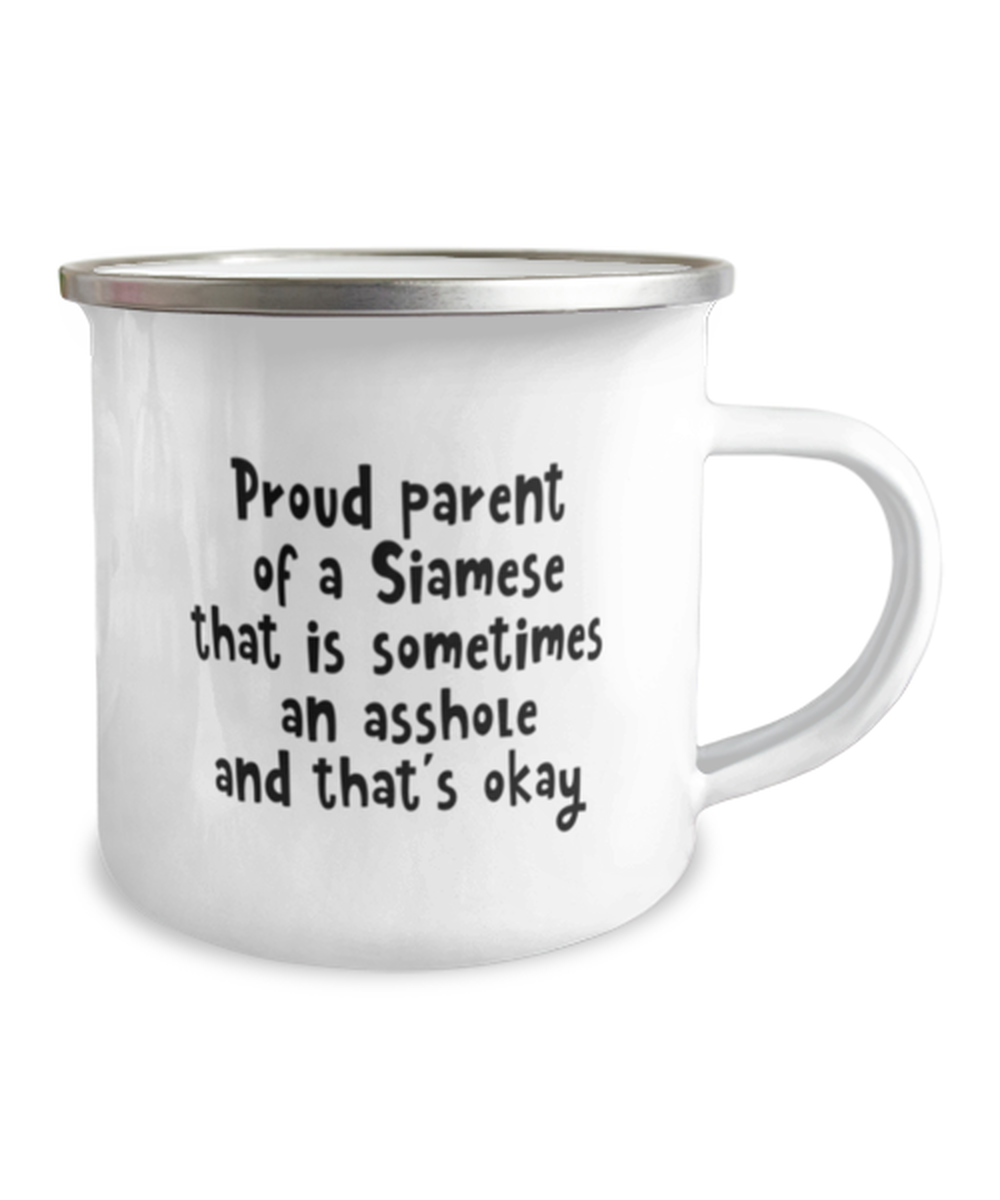 Funny Siamese Cat Coffee Mug. Siamese Cat Gifts. Funny Cat Lover Gift. Cat Enamel Mug. Cat Birthday Gift. Siamese Gifts. Cat Mom. Cat Dad