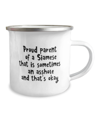 Load image into Gallery viewer, Funny Siamese Cat Coffee Mug. Siamese Cat Gifts. Funny Cat Lover Gift. Cat Enamel Mug. Cat Birthday Gift. Siamese Gifts. Cat Mom. Cat Dad
