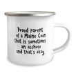 Funny Maine Coon Cat Coffee Mug. Main Coon Gifts. Funny Cat Lover Gift. Cat Enamel Mug. Cat Birthday Gift. Maine Cone Cat. Cat Mom Or Dad