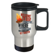 Camping Travel Mug - Stainless Steel Campers Mug - Camping Gift Idea - "Welcome To Our Campfire"