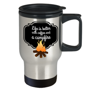 Camping Travel Mug - Stainless Steel Campers Mug - Camping Gift - 