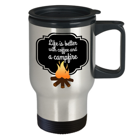 Camping Travel Mug - Stainless Steel Campers Mug - Camping Gift - 